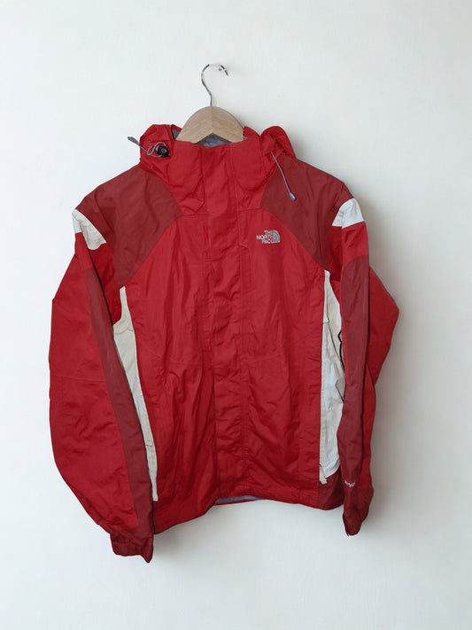 The North Face Women's HyVent Waterproof Jacket Red/White Hooded Size M
